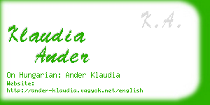 klaudia ander business card